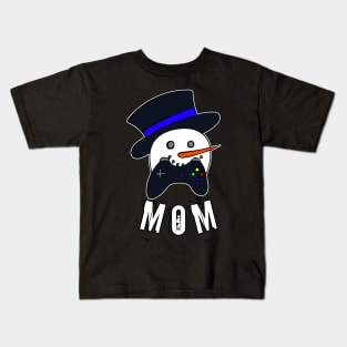 Snowman Face Gamer Mom Kids T-Shirt